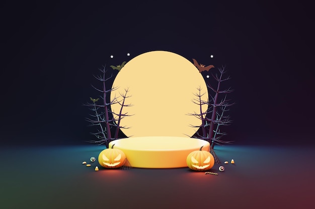 3D Rendering realistic halloween background