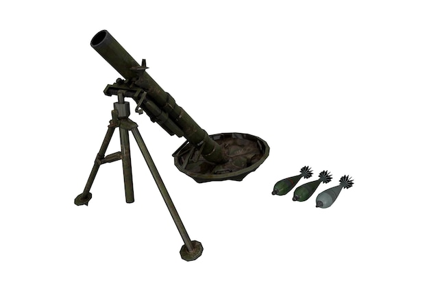 3d rendering realistic mortar military weapon