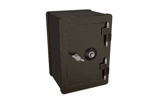 3d rendering realistic old safe