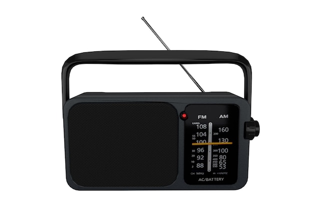 3d rendering realistic portable old radio