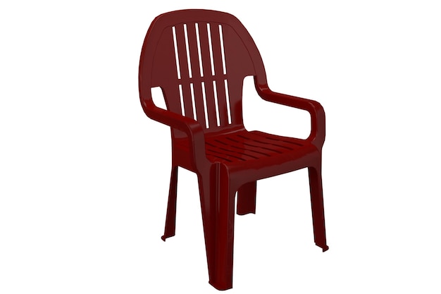 3d rendering realistic red plastic chair