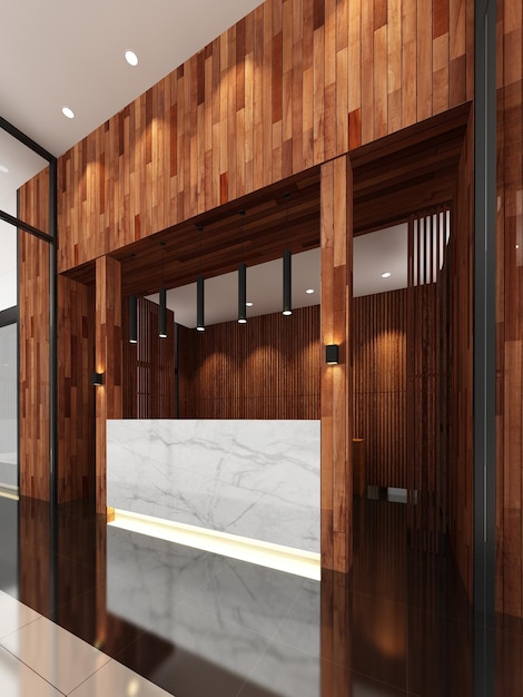 3d rendering of reception area Interior design