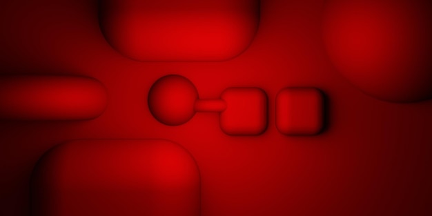 3d rendering of red and black abstract geometric background