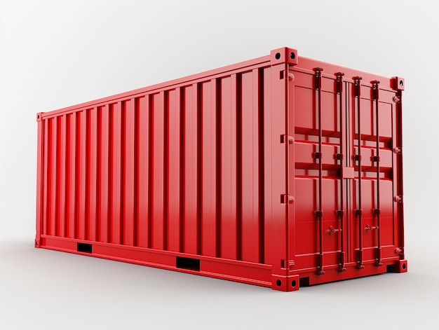 3d rendering of a red shipping container