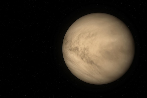 3D rendering of the rocky planet Venus the second planet from the Sun