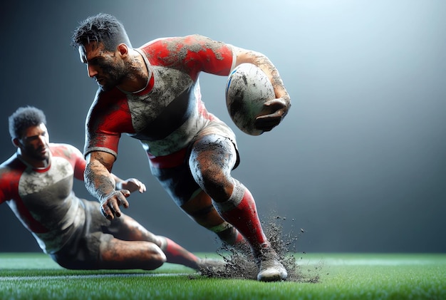 3d rendering of rugby player