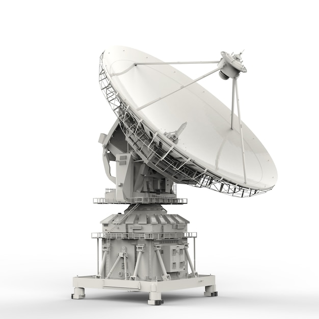 3d rendering satellite dish on white background