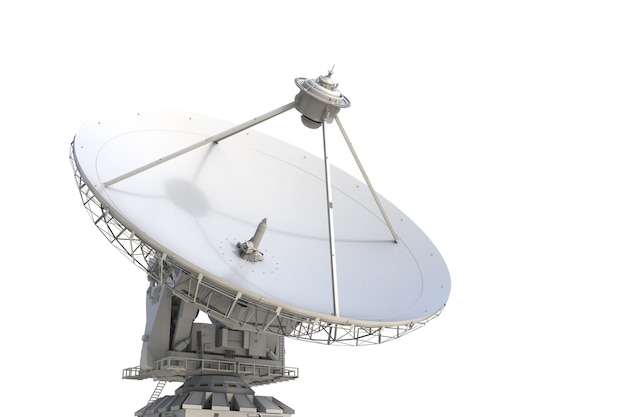 3d rendering satellite dish on white background