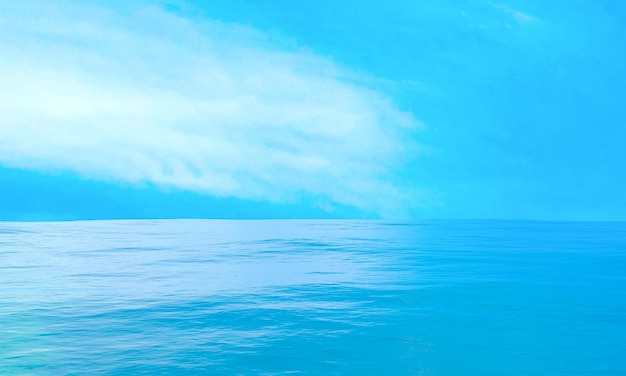 3D rendering sea on blue sky Ocean surface panorama Landscape Surface seascape on scene summer seasonTravel wallpaperNature wave water horizontal Outdoor in sea