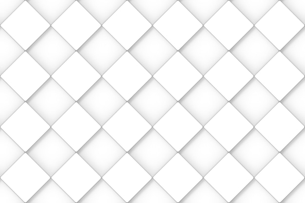 3d rendering. Seamless minimal White square grid pattern art design wall background.