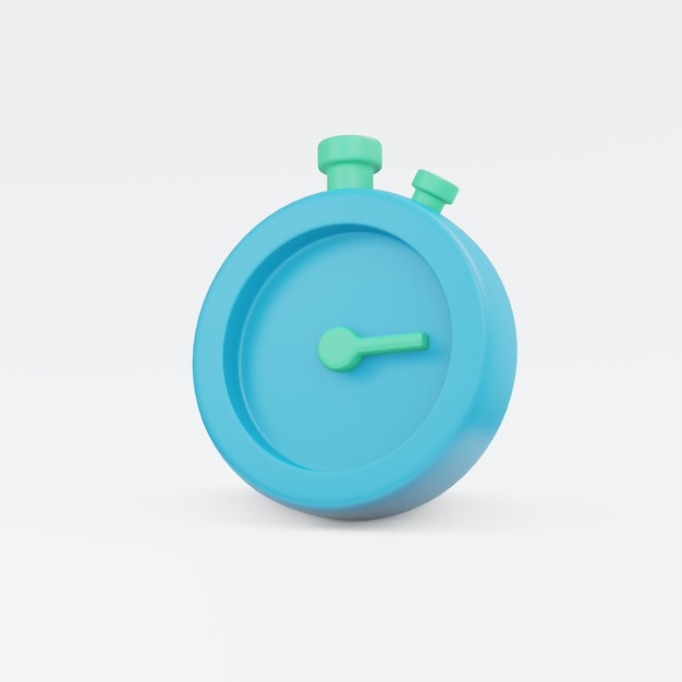 3D Rendering set of timer icon concept of time management isolated on white background 3D Render illustration cartoon style