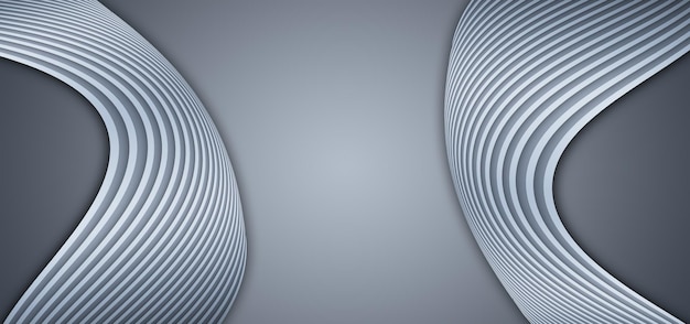 3D rendering of silver curved lines with high-end textured background