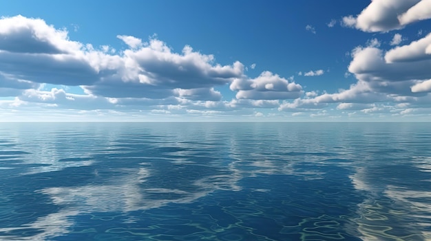 3d rendering of simple seascape with calm water Generative Ai