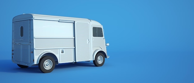 3D rendering of a small vintage truck