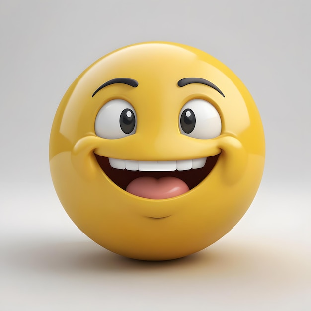 3D Rendering of a Smiling Emoji