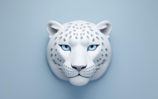 A 3D Rendering of the Snow Leopard Icon