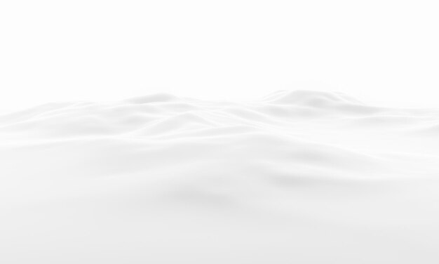 3D rendering. Snow mountain. White topographic terrain.