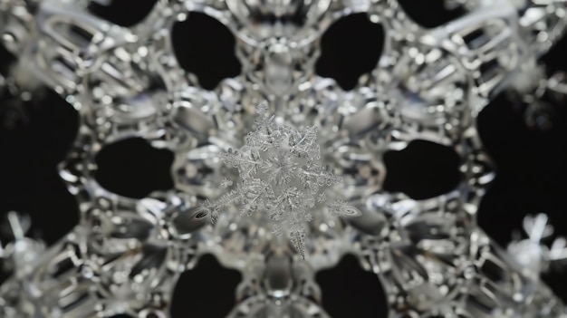 3D rendering of a snowflake up close