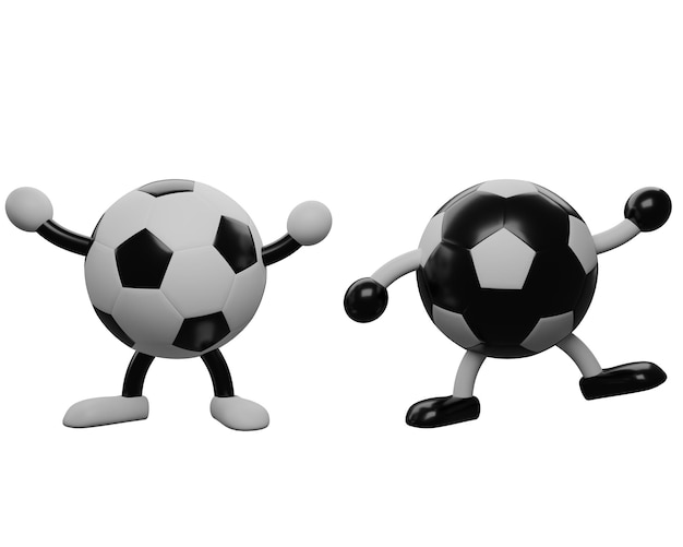 3D rendering Soccer ball model holding banner isolated