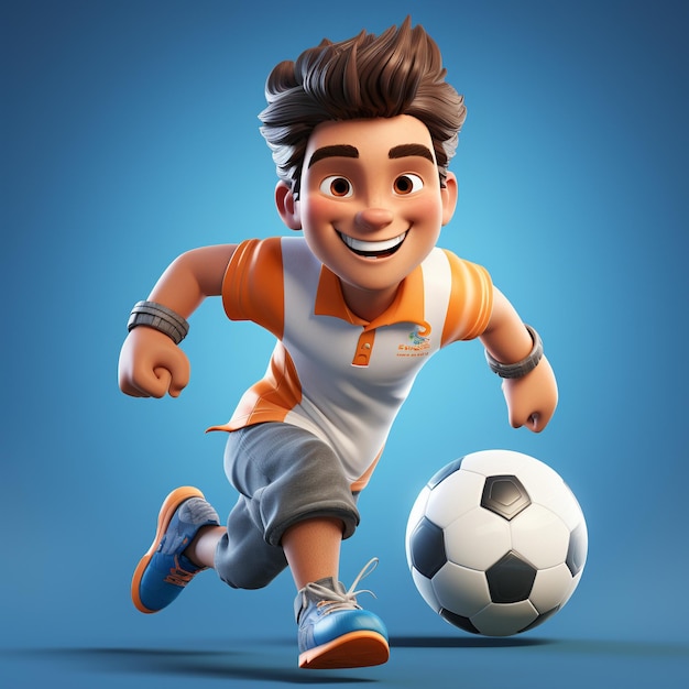 3d rendering of soccer player in action