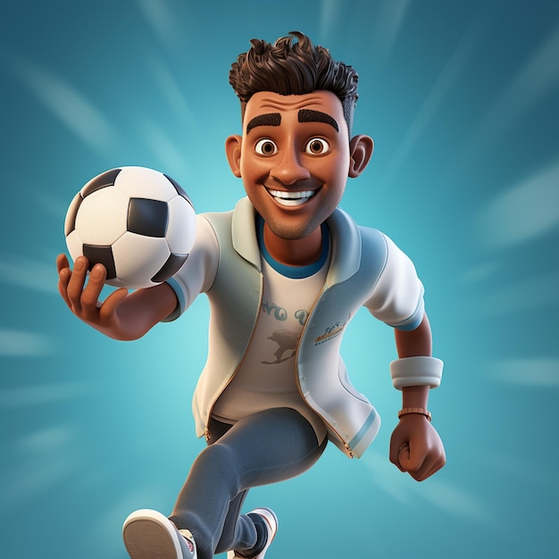 3d rendering of soccer player in action