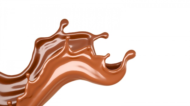 3d rendering splash of chocolate