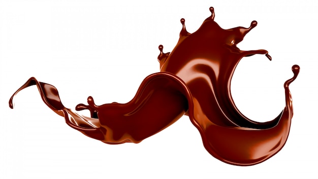 3d rendering splash of dark chocolate