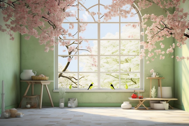 3d rendering of spring wallpaper