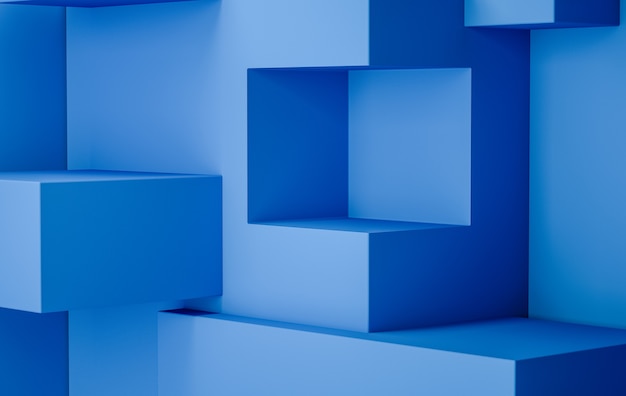 3d rendering stage display background blue color