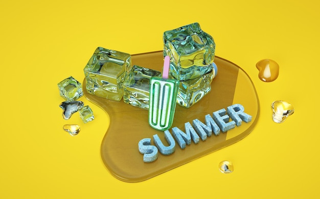 3d rendering of summer background