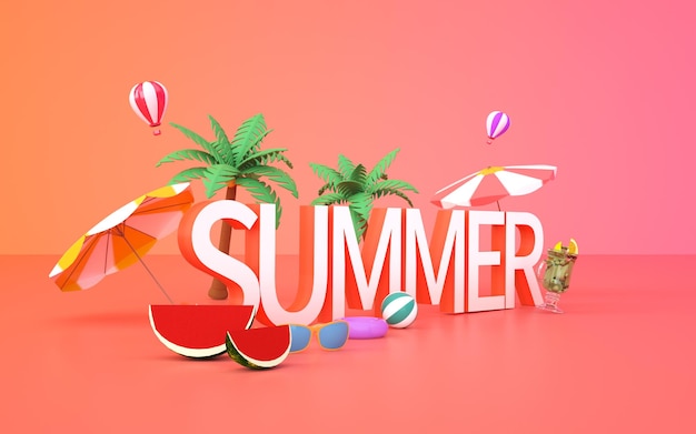 3d rendering of summer background