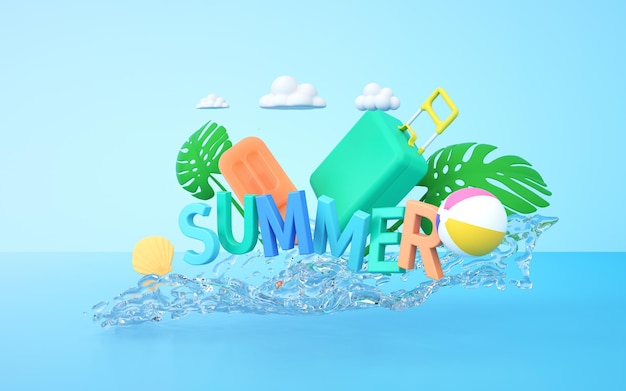 3d rendering of summer background