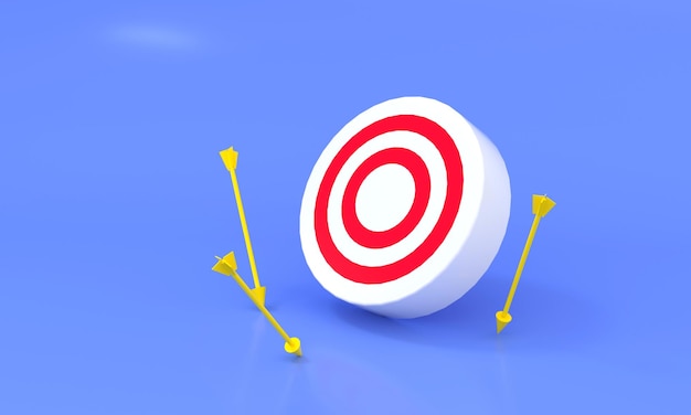 3d rendering targets and arrows and business concepts