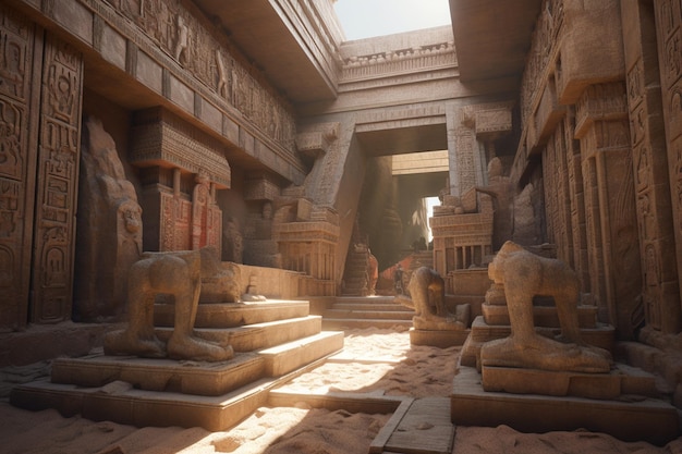 A 3d rendering of the temple of amun.