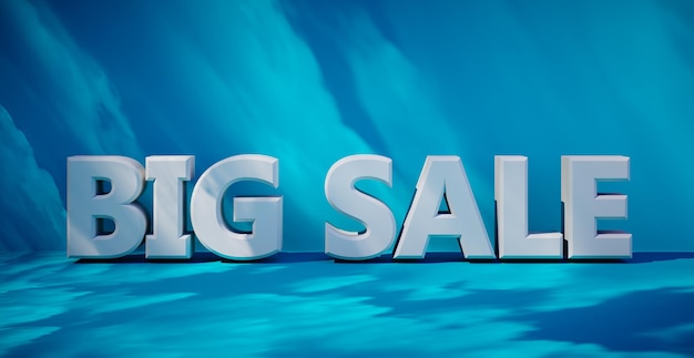 3D rendering of text fifty big sale Banner for the sale and advertising of goods at a discount