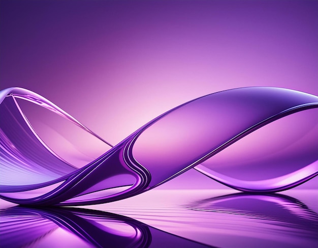 3D Rendering of Transparent Infinity Design Element on Abstract Purple Background