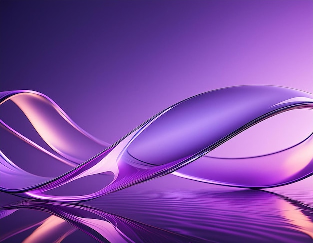 3D Rendering of Transparent Infinity Design Element on Abstract Purple Background