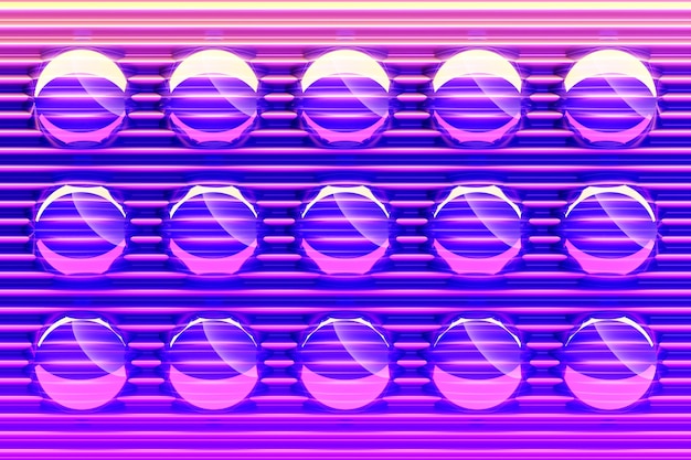 3D rendering Transparent inflatable balls Closeup geometric figure of a ball on purple background