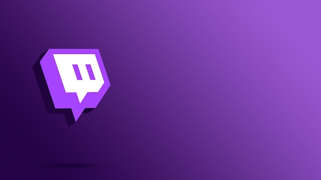 3d rendering Twitch logo