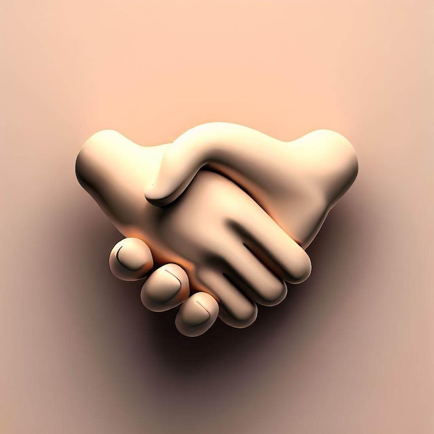 a 3d rendering of two hands holding each other