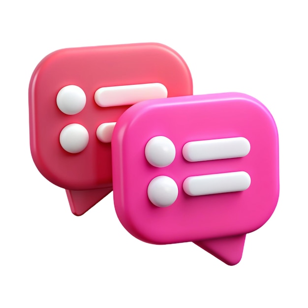 3d rendering of two pink ui icons