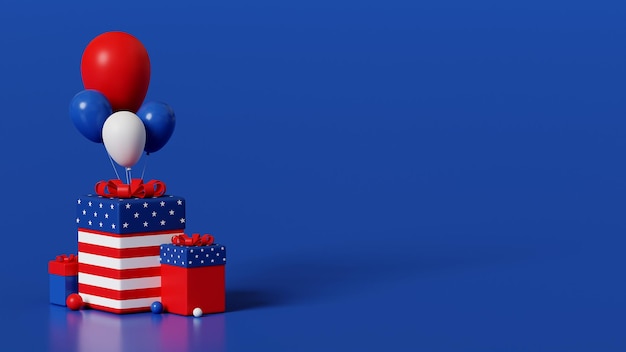 3d rendering USA independence day background 193