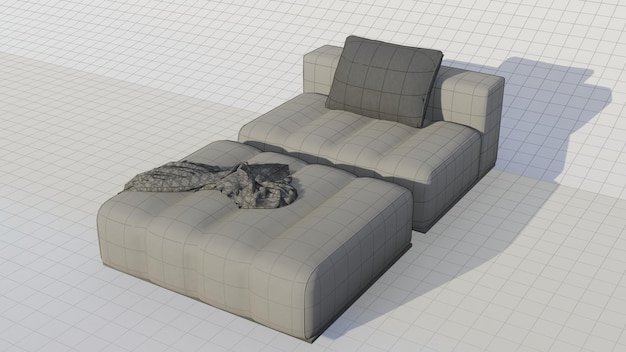 3d rendering velvet sofa beige