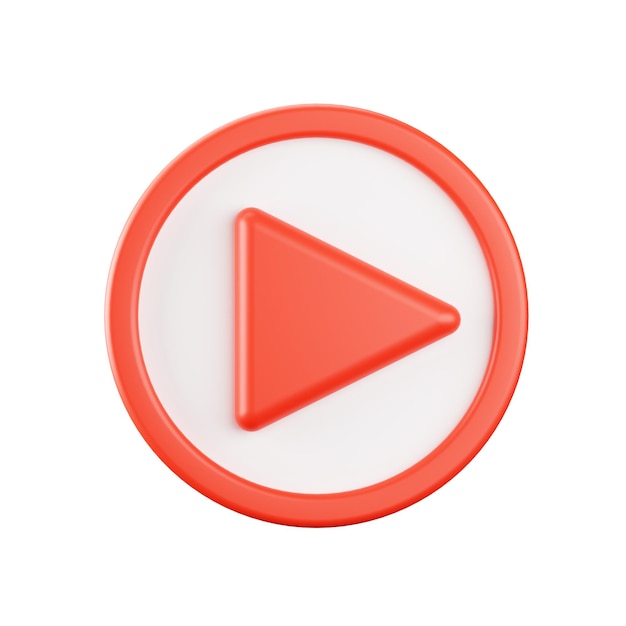 3d rendering of video streaming icon