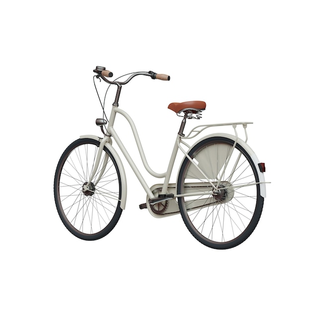 3D rendering vintage bicycle on white background