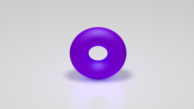 3d rendering, a violet torus on a white background