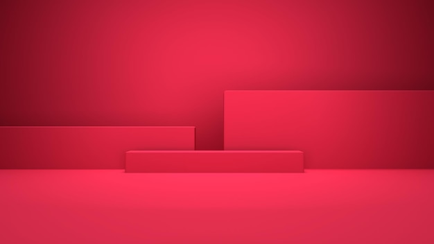 3d rendering of viva magenta geometric background Minimal concept Trendy color Scene for advertising