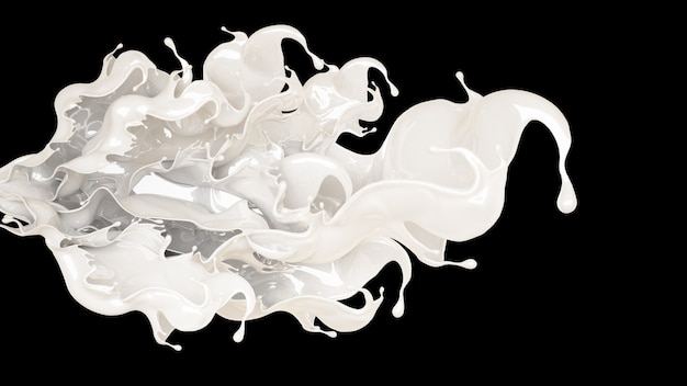 3d rendering of a white flowing splash