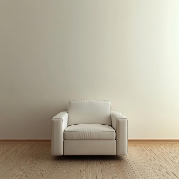 Photo 3d rendering of a white sofa in a room with wooden floor