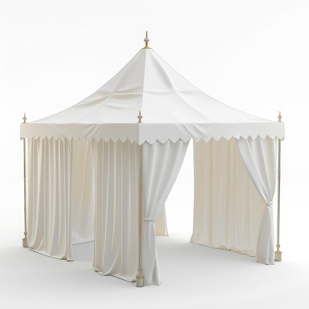 3d rendering of a white tent isolated on a white background